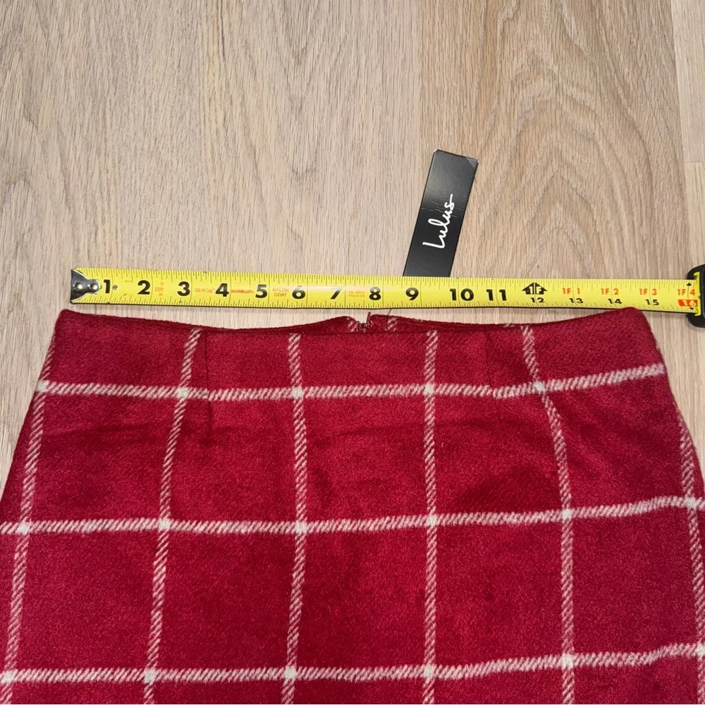 Lulus Spence Wine Red Plaid Mini Skirt - Size Medium